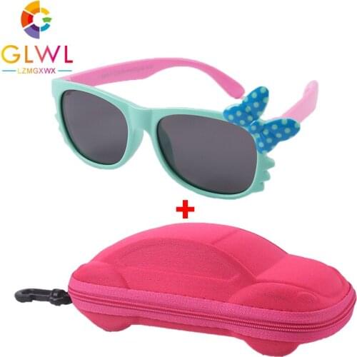 Kids Glasses Car Case Childrens Butterfly Sunglasses Polarized Flexible Pink Sunglass Baby Girl Retro Eyeglasses Boys Fashion