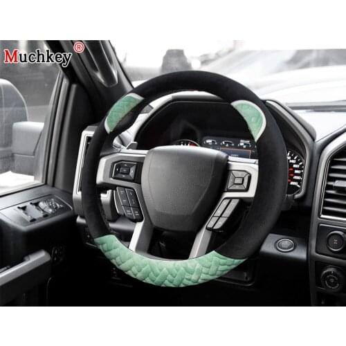For Ford F150 2018 Plush Car Steering Wheel Cover With Lovely Design Soft Fadeless Auto Interior Accessories