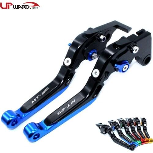 For YAMAHA MT-25 MT25 MT 25 2015 2016 2017 2018 Motorcycle Accessories Folding Extendable Brake Clutch Levers LOGO MT-25