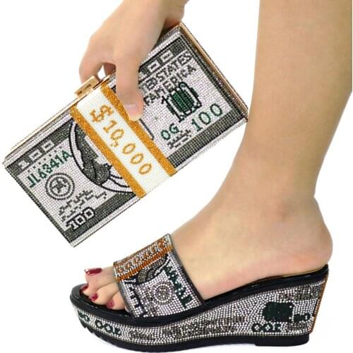 Doershow lady Shoes and Bags To Match Set Italy Party Pumps Italian Matching Shoe and Bag Set for Party Parties HCK1-15