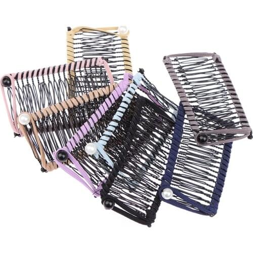 Stretchable Banana Comb Clip Vintage Banana Hair Clip Double Comb Hair Accessory Hair Styling Tools