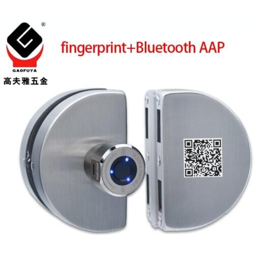 Home office electronic smart fingerprint glass door lock, single and double door keyless lock, Bluetooth lock, APP control