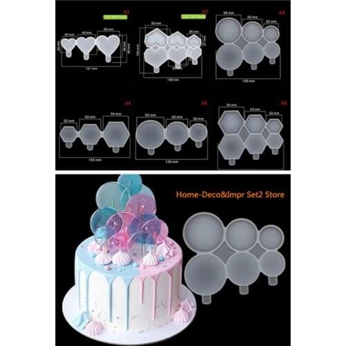 Various Star/Round/Heart Lollipop Silicone Mold Chocolate Candy Cake Moulds For Birthday Cake Decorating Tool Baking Accessories