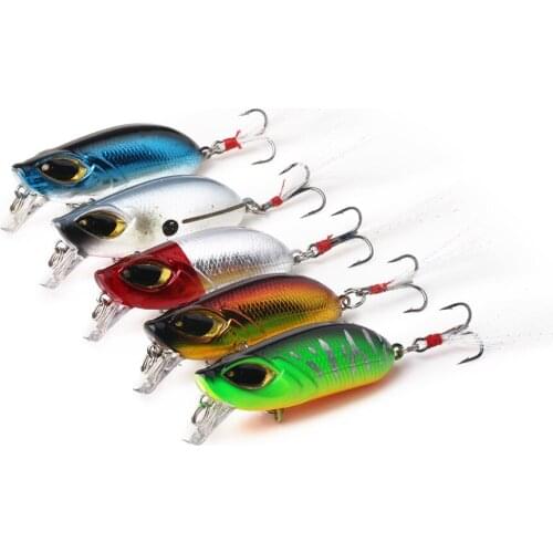 HENGJIA 5PCS Minnow Fishing Lures Crankbaits Set Fishing Hard Baits 5.5CM-8G Diving 0.5-1.2M Feather Hook Fishing Tackle