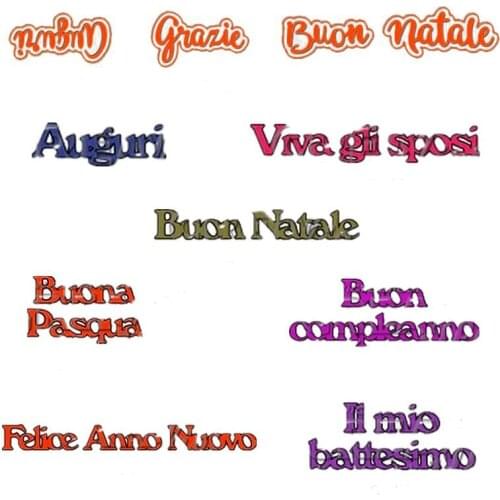 Italian Common Phrases Buon Natale Grazie Metal Cutting Dies Card Album Making DIY Craft Scrapbooking Stencil New Dies 2019