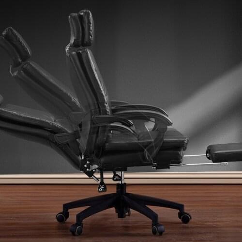 New Modern Artificial Leather Computer Chair Home Office Chair Reclining Boss Chair Leather Gaming Chair Small Apartment Lifting