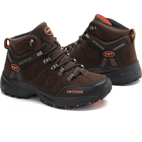 Leather Winter Men Boots Waterproof Warm Fur Snow Boots Men Outdoor Winter Work Casual Shoes Military Combat Ankle Boots Hiking