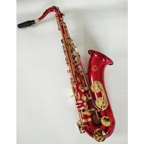 Suzuki Musical Instrument Bb Tenor High Quality Saxophone Brass Red Tube Body Gold Key Sax Playing With Case Mouthpiece Free