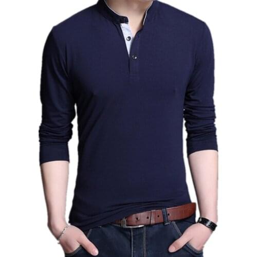 2020 Spring Summer New Mens Slim Casual Fashion Korean Long Sleeved Cotton T Shirt Crewneck Clothing Poleras Camisa Erkek Giyim