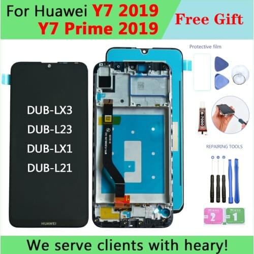Original LCD For HUAWEI Y7 201 Display Touch Screen with Frame For HUAWEI Y7 Prime 2019 LCD Display Screen Spare Repair Parts