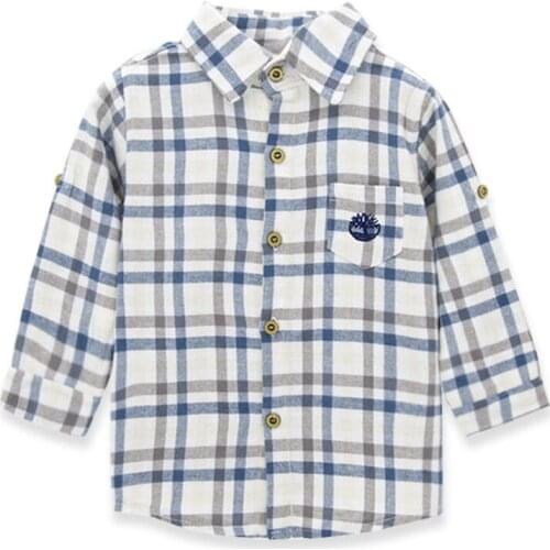 Honeyzone Kids Boy Tops Factory Price Autumn Outdoor Wear 100%Cotton Striped Color Long Sleeve Child Boy Shirt