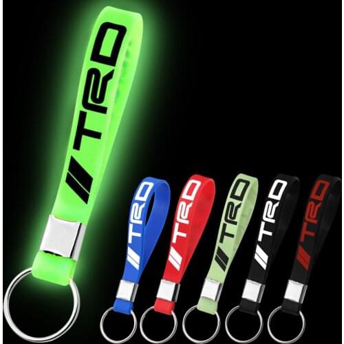 1PCS Car Excellent Luminous Emblem In Silicone Badge Car KeychainFor Toyotas CROWN REIZ TRD Race LOGO Tire Auto Accessories