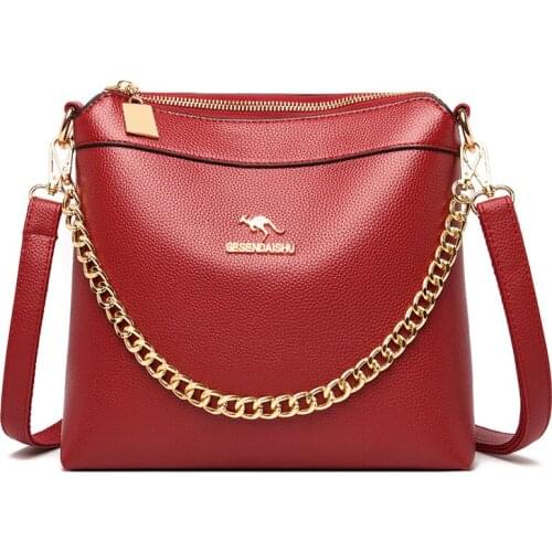 Luxury Handbags Women Bags Designer Women Leather Shoulder Bag Female Crossbody Bags Solid Bucket Bag for Girls Chains Tote Sac