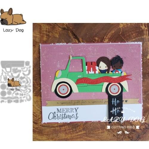 Christmas Santa Claus Kid Car Metal Cutting Dies Scrapbooking Stencil DIY Craft Embossing Die Cuts Card Making New Dies For 2021