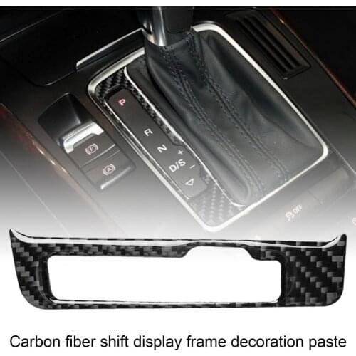 80%HOTCarbon Fiber Gear Shift Panel Trim Self-adhesive Protective Gear Panel Frame Compatible with Audi A4 B8 A5 Q5 8R Right Dri