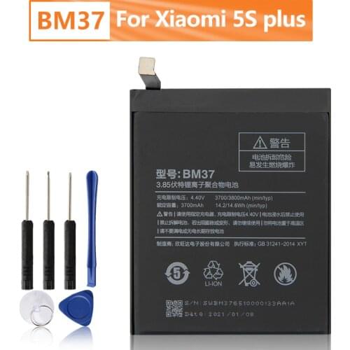 Xiao Mi Original BM37 Battery For Xiaomi 5s plus BM37 Genuine Replacement Phone Battery 3800mAh With Free Tools