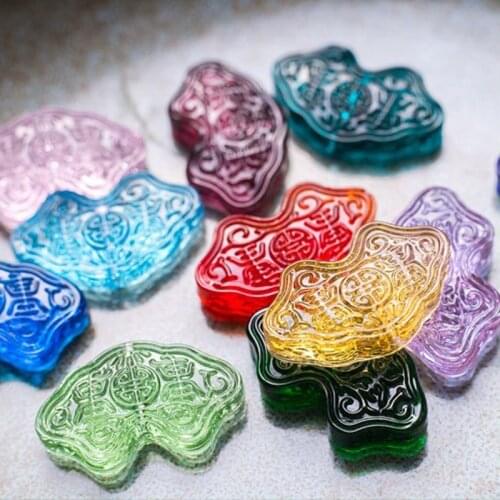 30x20mm Fan Retro Charms Lampwork Glass Loose Craft Beads Jewelry Making