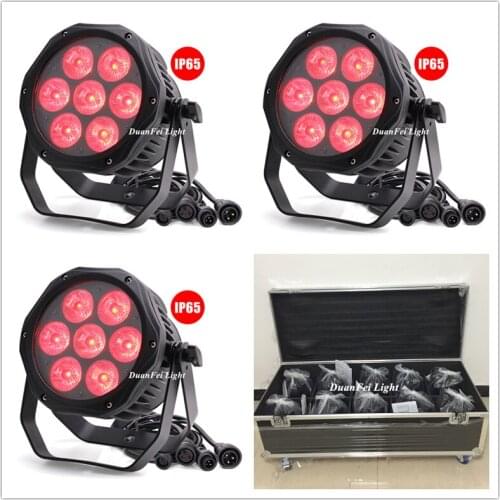 10pcs With Flycase DJ disco event DMX uplight 7x18w RGBWA+UV 6in1 led par can spot light outdoor IP65 led par light