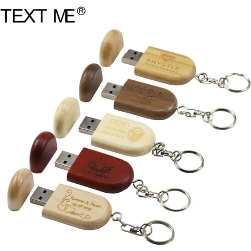 TEXT ME 64GB Maple Walnut Carbonized Bamboo Natural Bamboo Rosewood Free Engraving LOGO USB Flash Drive 4GB 8GB 16GB 32GB Pendri