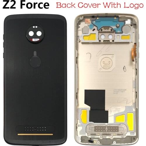 Door Back Battery Cover Housing Rear cover Case With Side Key For Motorola Moto Z2 Play / Z2 Force Replacement