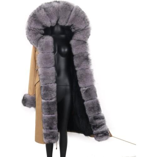 2021 Winter X-long Waterproof Parka Winter Jacket Women Real Fur Coat Natural Raccoon Fur Hood Fox Fur Detachable Streetwear