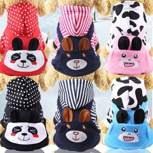 Winter Warm Pet Dog Clothes Four-legs Cartoon Hoodies For Small Dogs Chihuahua Pug French Bulldog Clothing Puppy Dog Coat Jacket