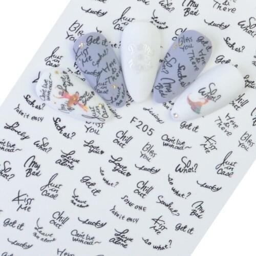 1Pc Letter Nail Decals Owl Flower Unicorn Nail Disign Ultra thin Back Gummed Embossed Stickers For Nails DIY Art Nails Stickers