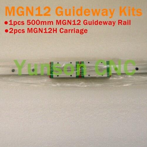 1pcs 500mm MGN12 Linear Motion Guideways Rail and 2pcs MGN12H carriage Slide Unit Block