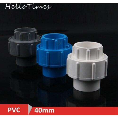 1pc Inside diameter 40mm PVC Union 1 1/4 inch Water Pipe Connector Plumbing Accessories Detachable Repair Joint Garden Watering