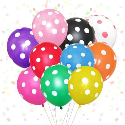 10pcs 12 inch 2.8g round wave dot balloon birthday party decoration latex balloon candy color red balloon wedding holiday party