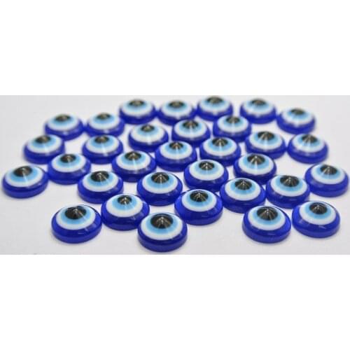 100pcs 9mm Jewelry Accessories diy decoration Acrylic Blue Flatback Evil Eye bead