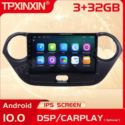 2 Din Carplay Android Radio Receiver Multimedia Stereo For Hyundai I10 2013 2014 2015 2016 GPS Navigation Video Audio Head Unit