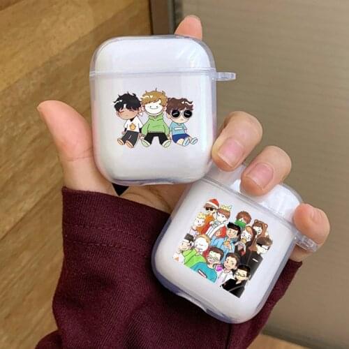 Cute Cartoon Anime Dream SMP Earphone Case for Airpods 1 2 Wireless Bluetooth Earphone Shell Capa Soft Clear Charging Box Cover