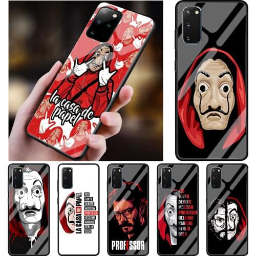 Phone Case for Samsung Galaxy S20 FE S21 Ultra 5G S10 S8 S9 S10 S20 S21 Plus Tempered Glass Cover Coque Money Heist House
