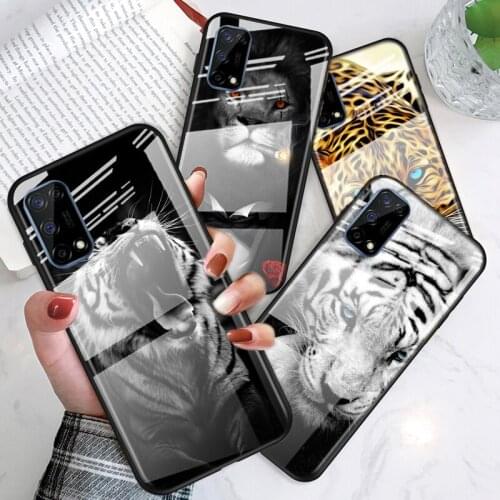 Tempered Glass Cover Tiger Lion Leopard African For OPPO A9 2020 A52 Find X2 Lite Realme 7 7i 6 5 Pro C3 XT Phone Case Shell
