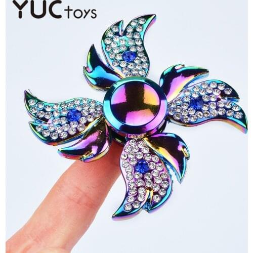 Skull Colorful Gem Fidget Spinner ADHD EDC Relief Stress Toy for Kds Adults office Fingertip Gyro R188 Bearing Hand Spinner Gift