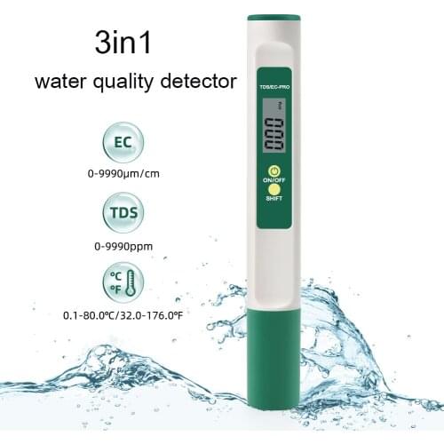 3in1 temperature TDS EC digital water purity tester portable temperature test pen test household drinking water test