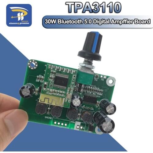 Bluetooth 5.0 4.2 TPA3110 30w+30W PBTL Digital Stereo Audio Power Amplifier Board Module 12V-24V car for Portable USB Speaker