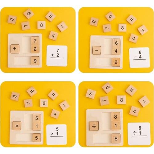 Kids Wooden Math Toy Montessori Materials Educational Toys For Children Primary Operation Teaching Aids Count Board Learning Toy