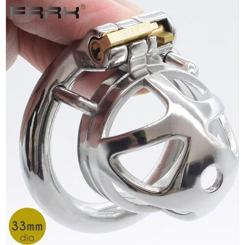 FRRK Chastity Cock Cage Metal Bondage Belt Devices Chastitycage BDSM Sissy Sex Toys Penis Rings Naughty Lock CBT Game for Men