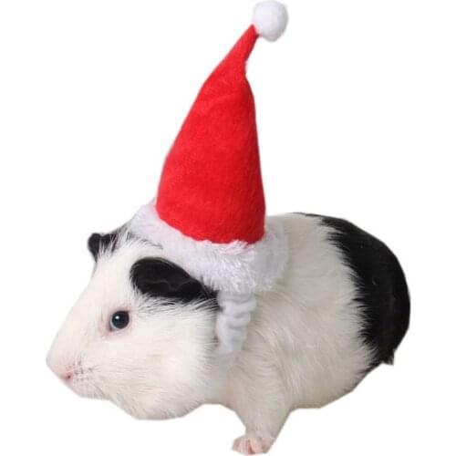 Pet Santa Claus Hat Rabbit Hamster Rats Christmas Cap Small Animals Head Accessories 85LA