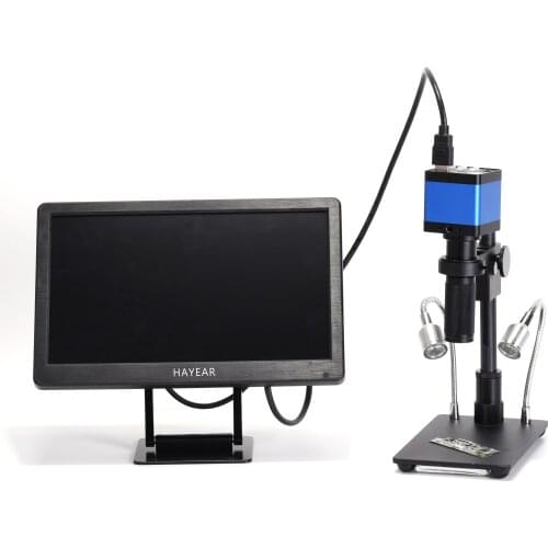 Hayear 16MP Microscope Camera Kit 11.6 inches Screen LCD Monitor 1080P Full HD IPS Display HDMI VGA TFT for Soldering PCB Repair