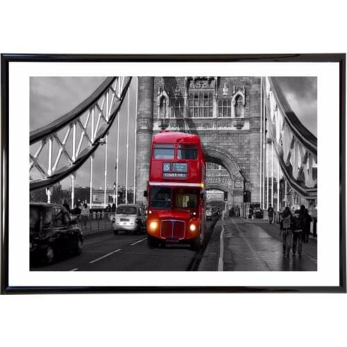 London Bus Bridge Vintage Picture Canvas Posters and Prints 12X16 16X24 20X30 24X36 Inch Cloth Print Wall Art Home Decor