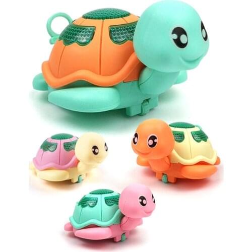 Pool Float Bath Toy Wind-Up Clockwork Pull String Moving Turtle LED Light Up Bathtub Animal Toys for Boys Girls Random