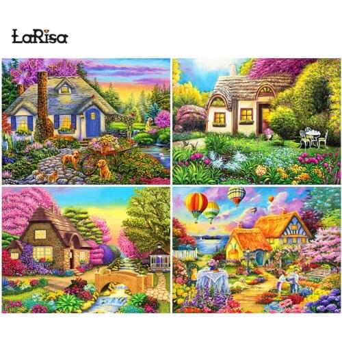 Rural House Diamond Embroidery 5D DIY Diamond Painting Landscape Mosaic Full Layout Rhinestone Picture Modern Home Wall Decor