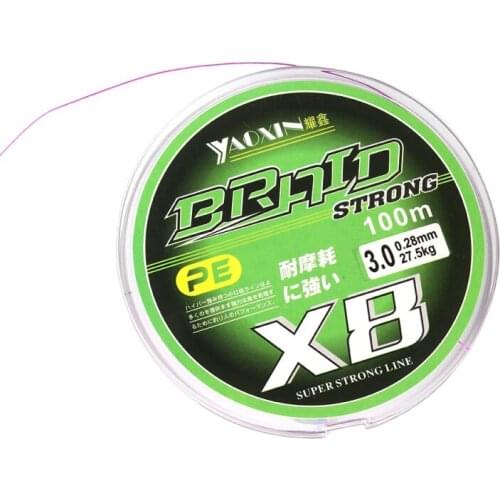 100M Fishing Line PE Braided Lines Wire Smoother Floating Line Colored 0.4# 0.6# 0.8# 1.0# 1.2# 1.5# 2.0# 2.5# 3.0# 3.5
