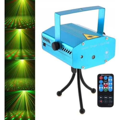 Mini R&G Auto / Voice Xmas DJ Disco LED Laser Stage Light Projector with Remote Controller