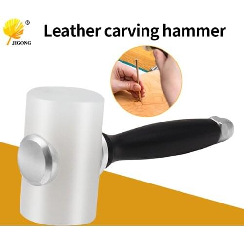 Leather Carving Hammer Printing Tool DIY Cowhide Blanking Sewing Nylon Hammer Tool Kit with Wooden Handle