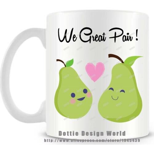 We Great Pair Personalized Valentines funny novelty travel mug Ceramic white coffee tea mug cup Couple Anniversary Birthday gift