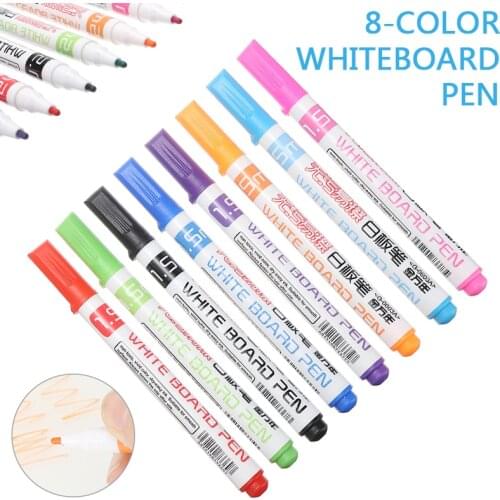 8 Colors Whiteboard Marker Pens Set Erasable Whiteboard Pen Kids Drawing Pens Non-toxic Children Art Writing Supply